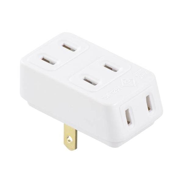OHM オーム電機　ニュートリプルタップ（3個口/合計1500Wまで/絶縁カバー付/ホワイト）　HS-A31/W