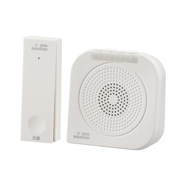 OHM オーム電機 monban CUBE II ワイヤレスチャイムセット　OCH-ECOT-BBR25　自家発電式押しボタン送信機＋バイブレーション受信機