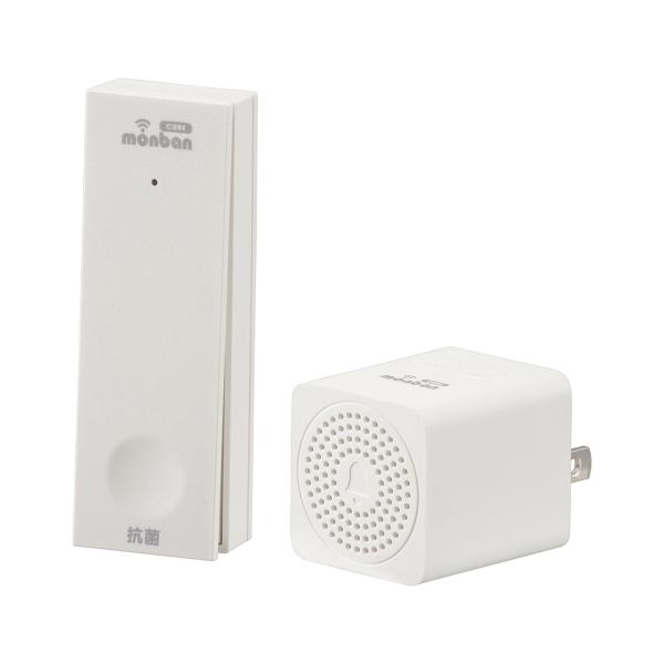 OHM オーム電機 monban CUBE II ワイヤレスチャイムセット　OCH-ECOT-MINIACR25　自家発電式押しボタン送信機＋MINI電池レスAC電源式受信機