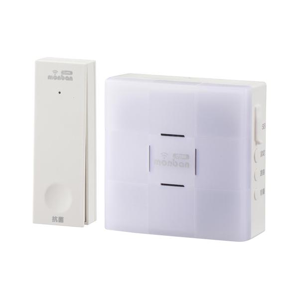OHM オーム電機 monban CUBE II ワイヤレスチャイムセット　OCH-ECOT-FBR25　自家発電式押しボタン送信機＋光フラッシュ電池式受信機
