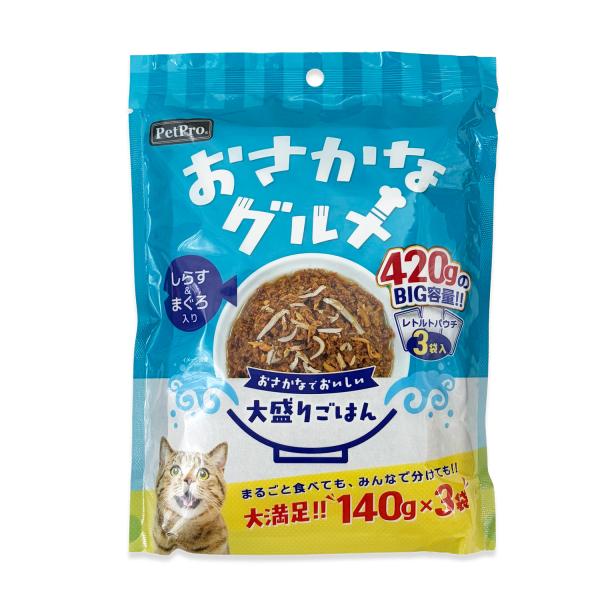 ペットプロ おさかなグルメ しらす＆まぐろ入り 140g×3袋