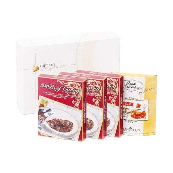 素材から出る甘みと香辛料が程よくマッチしたまろやかでコクのあるビーフカレーです。玉ねぎの名産地、淡路島で採れた糖度の高い「フルーツ玉ねぎ」を使用して作った玉ねぎスープです。まろやかでコクのある味わいでカレーとの相性も抜群です。■ビーフカレー...