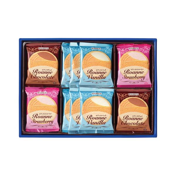 3種類のゴーフレットを詰合せました。■ロアンヌバニラ(2枚)×6、ロアンヌチョコ(2枚)・ロアンヌストロベリー(2枚)×各4■箱サイズ:約337×239×39mm【用途】引出物 結婚祝 出産祝 仏事 快気 新築 記念 贈答 お返し お祝い ...