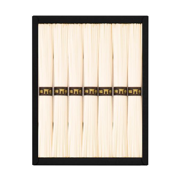 そうめんの源流とされる三輪素麺。長年にわたる職人の技によって一本一本丁寧に作られる伝統の手延べ製法により、細いながらも強いコシがあり、なめらかなのど越しが生み出されます。■手延べそうめん50g×7束■箱サイズ:21×17×3cm【用途】引出...