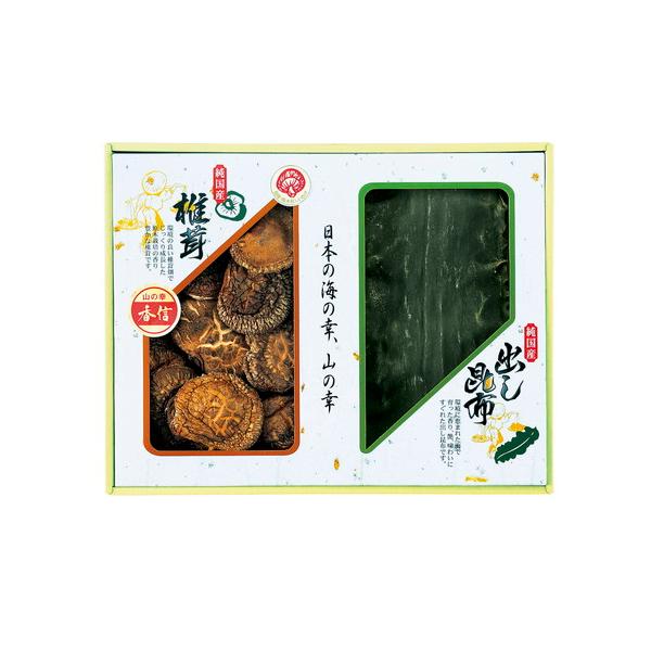 信頼の国内産、椎茸と昆布の詰合せ。■どんこ(冬茹)とは、カサが開く前に採取した肉厚の椎茸です。香信(こうしん)とは、カサの肉が薄く、ちらし寿司などスライスして使用するのに適しております。国内産原木香信椎茸20g・国内産出し昆布25g■箱25...