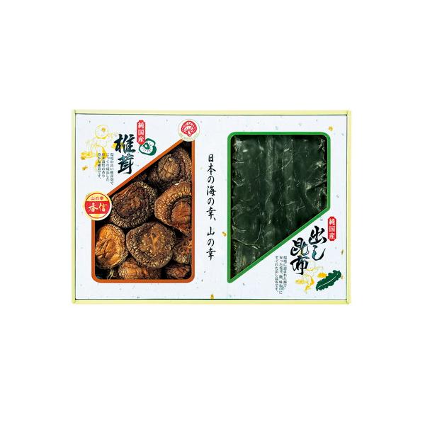 信頼の国内産、椎茸と昆布の詰合せ。■どんこ(冬茹)とは、カサが開く前に採取した肉厚の椎茸です。香信(こうしん)とは、カサの肉が薄く、ちらし寿司などスライスして使用するのに適しております。国内産原木香信椎茸30g・国内産出し昆布50g■箱26...