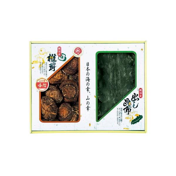 信頼の国内産、椎茸と昆布の詰合せ。■どんこ(冬茹)とは、カサが開く前に採取した肉厚の椎茸です。香信(こうしん)とは、カサの肉が薄く、ちらし寿司などスライスして使用するのに適しております。国内産原木香信椎茸25g・国内産出し昆布35g■箱25...