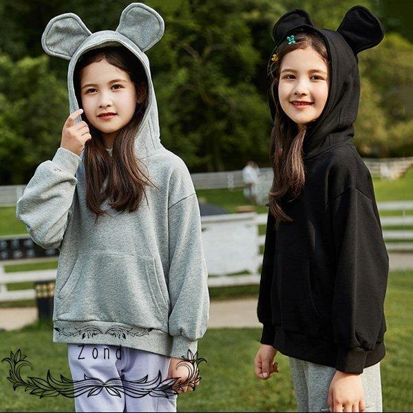 パーカー キッズ フード付きパーカー 可愛い耳付き 女の子 男の子 プルオーバー カジュアル 子供服 スウェット 長袖 トレーナー こども服 春 秋 キッズ ジュニア Cl0050 Zond 通販 Yahoo ショッピング