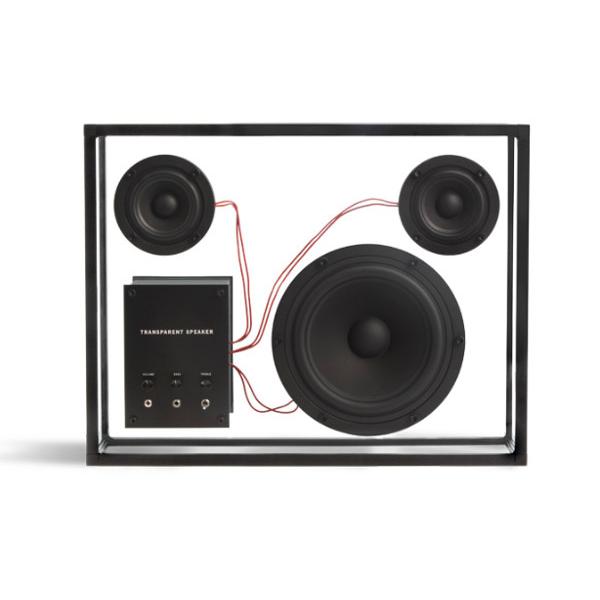 TRANSPARENT SOUND SPEAKER（REDコード）北欧デザイン透明ガラス