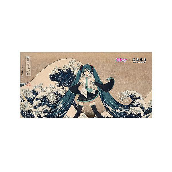 送料無料◇初音ミク×葛飾北斎 iXima バスタオル 神奈川沖波裏 株式会社