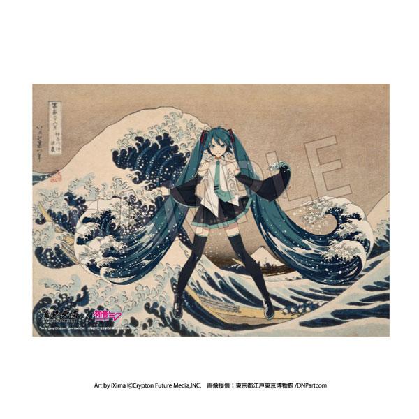 再販 葛飾北斎×初音ミク B2布ポスター 冨嶽三十六景 神奈川沖浪裏