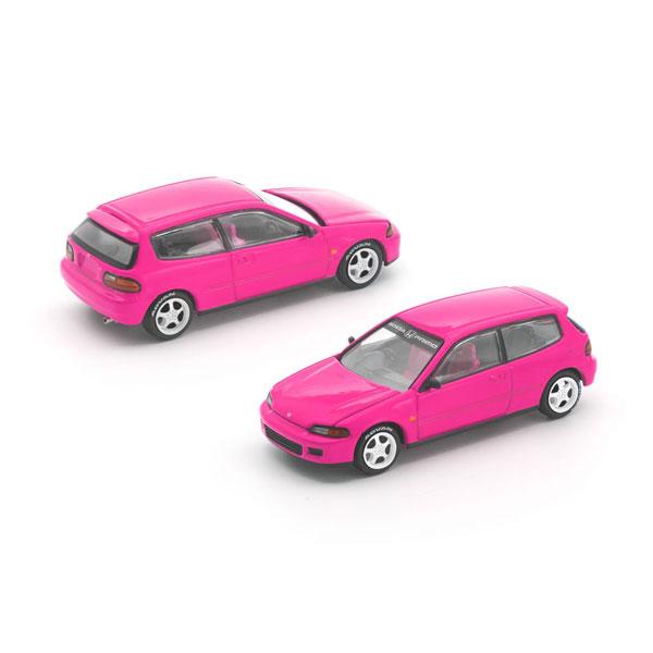POP RACE × Enigma 1/64 ホンダ シビック EG6 ピンク ミニカー PRE027