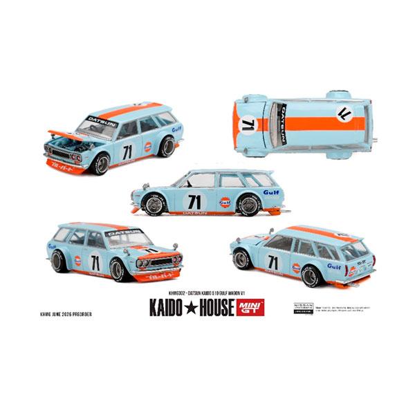 MINI-GT 1/64 ダットサン 510 GULF Wagon V1(右ハンドル) ミニカー KHMG302 【未定予約】