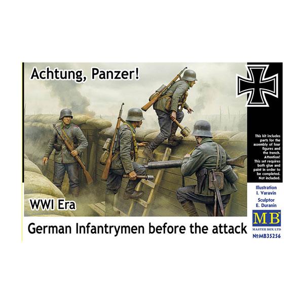 マスターボックス 1/35 独・歩兵4体セット（敵戦車攻撃）攻撃前シーン