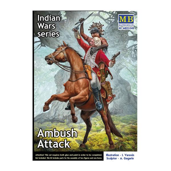 マスターボックス 1/35 18世紀 アメリカ大陸 インディアン戦争 英軍騎乗将校 ＋ 原住民兵士 プラモデル MB35248 （ZS155569）