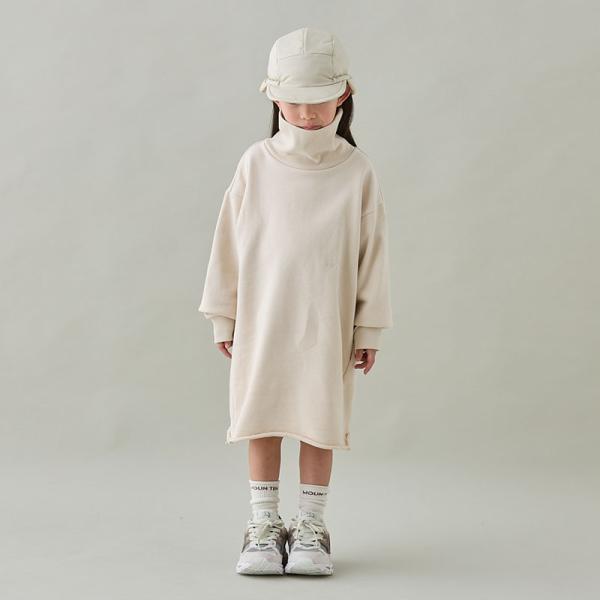 MOUN TEN. マウンテン ハイネック ワンピース チュニック スウェット 子供服 sweat highneck dress(organic cotton) [MO20-1812a]