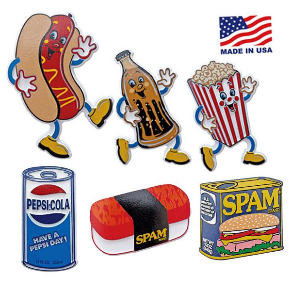 MAGNET-HOTDOG MAN, POPCORN MAN, COLA MAN, SPAM,PEPSI マグネット アメリカ製 磁石 おしゃれ
