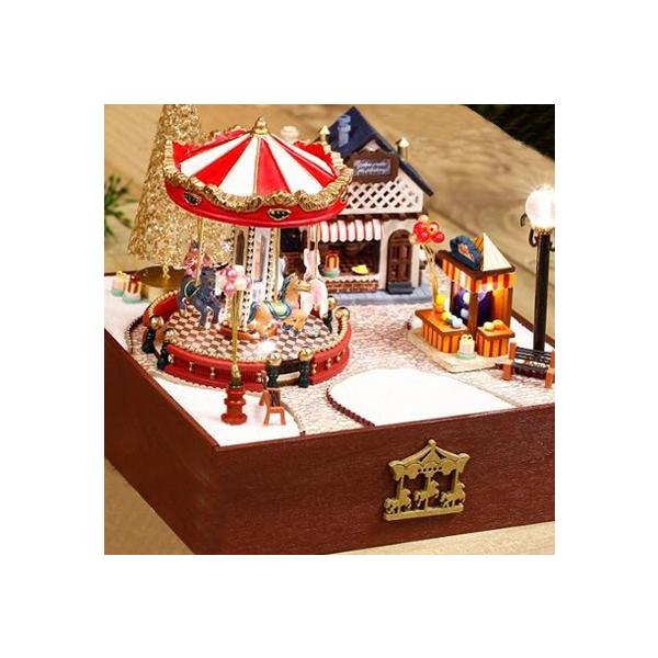 More Fun メリーゴーランド オルゴール ミニチュアハウス手作りキット Ledライト付き T 001 Boisewomenrun Com