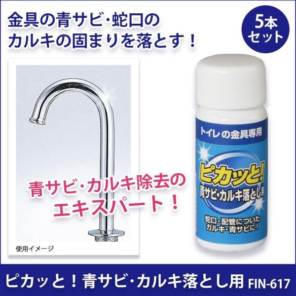 お金を節約 ピカッと 青サビ カルキ落とし用 50ml 5本セット Fin 617