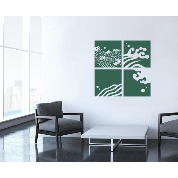 東京ステッカー ウォールステッカー 転写式 買取 荒波に富士 千歳緑 Lサイズ Ts 0030 Cl