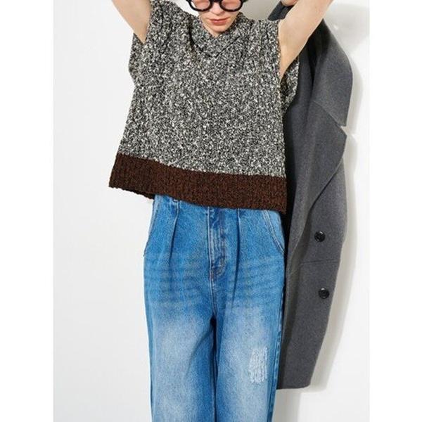 YENN イエン Y253-91093 BI COLOR KNIT VEST レディース 25秋冬