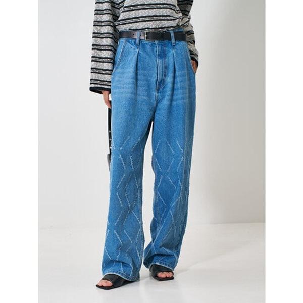 YENN（イェン） レーザーカット ワイドデニム パンツ Y261-31001 YENN 送料無料 イエン LASER CUT WIDE DENIM Y261-31001 デニム