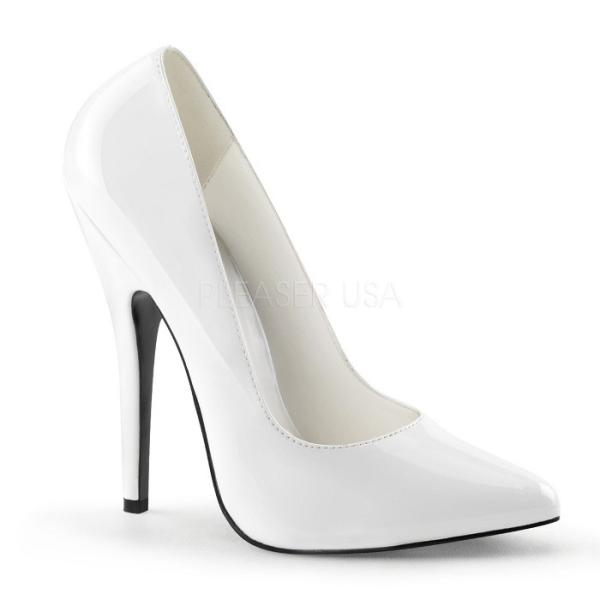 Pleaser プリーザー ハイヒール パンプス 大きいサイズ 小さいサイズ 白 ホワイト エナメル 15 cm ヒール レディース メンズ ピンヒール ポインテッドトゥ 取寄