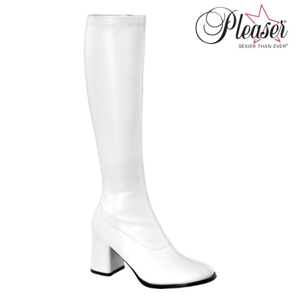 Pleaser ロングブーツ レディース メンズ ローヒール ストレッチ