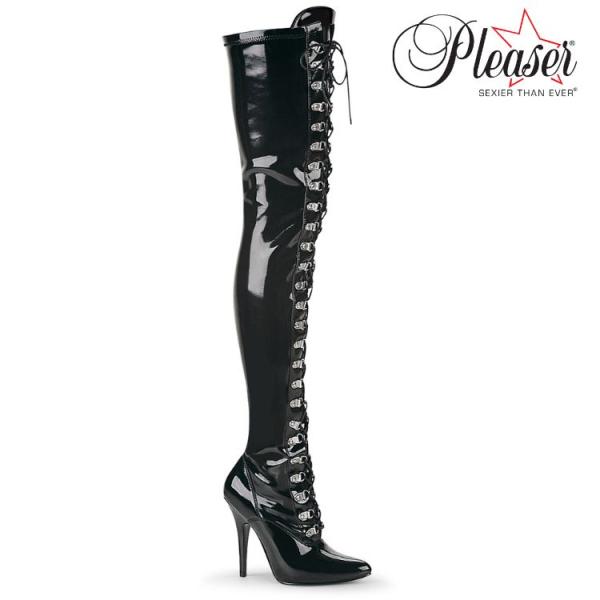 Pleaser �v���[�U�[ �n�C�q�[�� �j�[�n�C�u�[�c �傫���T�C�Y �������T�C�Y �� �u���b�N �G�i���� 13cm �q�[�� ���f�B�[�X �����Y �҂ݏグ �W�b�p�[ ���[ ��� ���i�摜