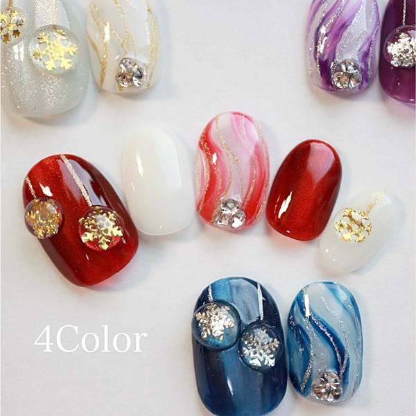 オーダー 】ネイルチップ 冬ネイル 結婚式 シンプル ワンカラー