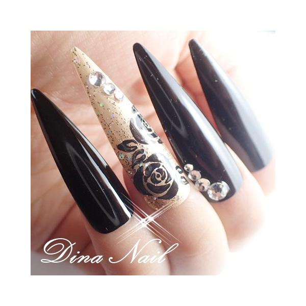 ネイルチップ 黒金薔薇柄アート サイズオーダー ハンドメイド デザインつけ爪 ロング Buyee Buyee Japanese Proxy Service Buy From Japan Bot Online