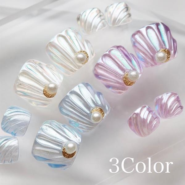 ジェルネイルチップ ペディキュア フットネイル 3色対応 ブルー