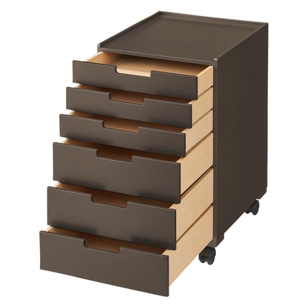 【引き出し6段】テーブル上がいつも片付く リビング学習ワゴン ホームオフィス家具 台 ラック ディノス dinos 人気 おしゃれダイニングテーブル上がいつもスッキリ！勉強が終わったら教材をここにしまうだけ。ダイニングテーブル下に収まる高さ...