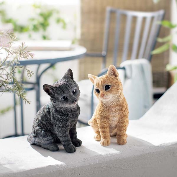 おすわり子猫 ガーデン 置物 G05608 ディノス