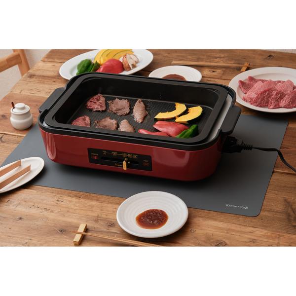 ホットプレートや卓上コンロの熱からテーブルを守る！耐熱220℃のテーブル保護シリコンマット（60×40cm） テーブルクロス ランチョンマット LX7552 ディノス