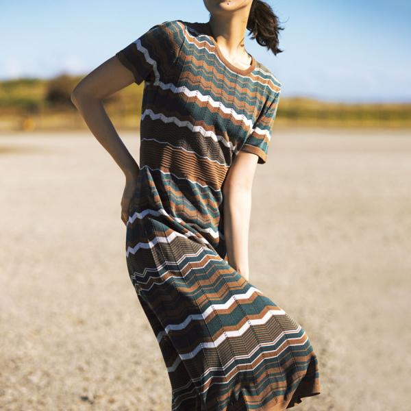 つまずく テント 散歩に行く ディノス ニット ワンピース Tsuchiyashika Jp