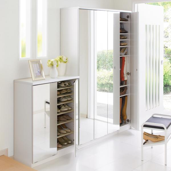 dinosディノス　ホワイト ミラー扉　下駄箱　シューズラック dinos_1236406553