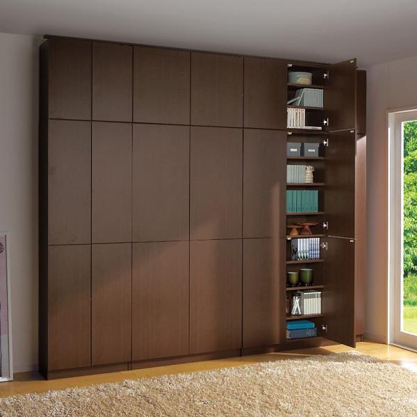 天井突っ張り式壁面ラック 扉タイプ上置き付き 幅90奥行32本体高さ235cm 本棚 ラック シェルフ 突っ張り収納 ディノス dinos 人気 おしゃれ飾って楽しく、隠してすっきり！◆見せる収納も、すっきり隠す収納もできる天井突っ張り式壁...