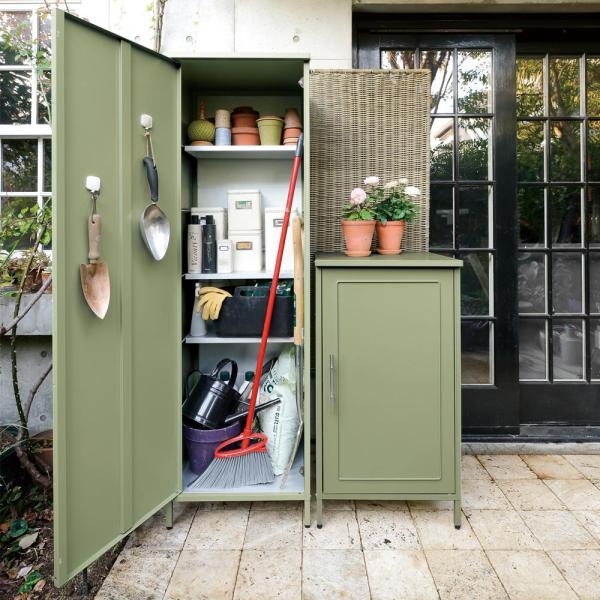 ヴィンテージ風アイアン製グリーン棚 438818-1.jpg