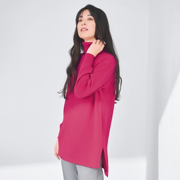 dinos（ディノス） カシミヤニット タートルネック チュニック ニット