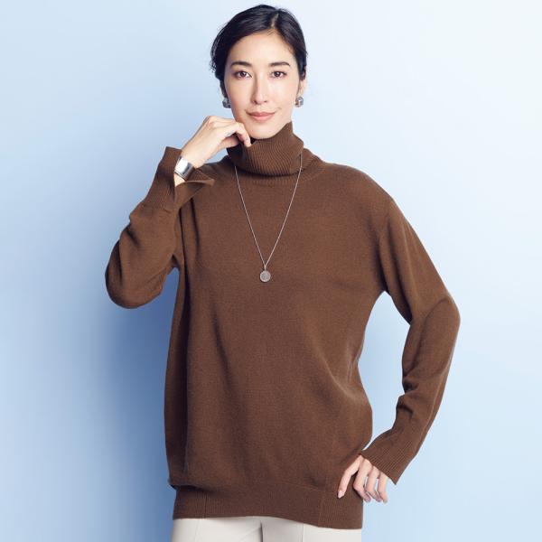 dinos（ディノス） ウールカシミヤ コクーンフォルム プルオーバー