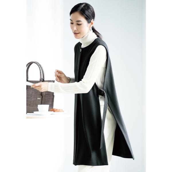 圧縮ウールジャージー サイドベルト ジレ ジャケット ベスト ジレ 107102 dinos_1296107126