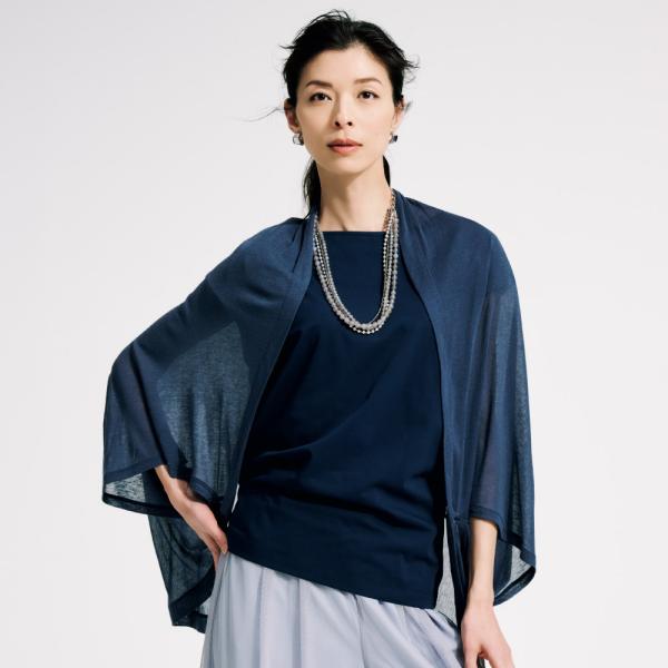dinos（ディノス） テンセルカシミヤシルク ドルマンカーディガン