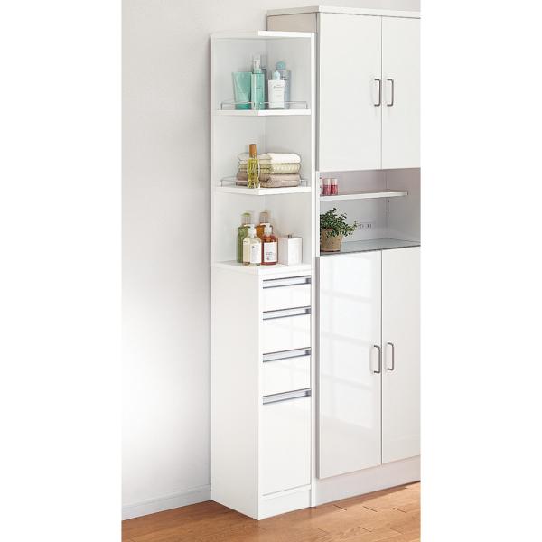 取り出しやすい2面オープンすき間収納庫 奥行29.5cm・幅12cm トイレ 洗面所 ランドリー収納 洗面所収納 隙間収納 ディノス dinos 人気 おしゃれ女性目線で選ばれる、洗面所や洗濯機横の隙間家具●幅は12cm、15cm、20cm...