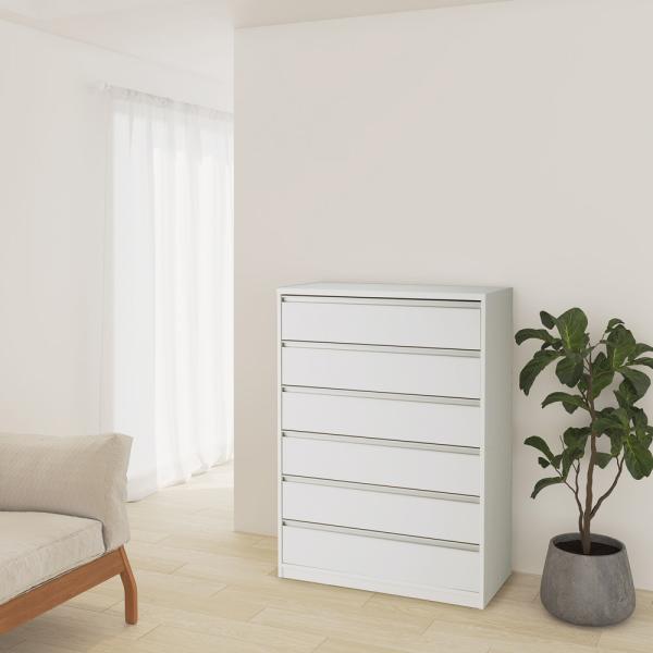 気軽に動かせる隠しキャスター付きワイドクローゼットチェスト 幅90cm・6段高さ124cm 衣類収納 押入れ クローゼット収納 ディノス dinos 人気 おしゃれ一目で見渡せるワイドな収納力！たっぷり収納しても軽く開け閉めできるストッパー...