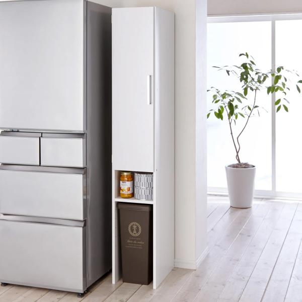 スリム 25cm 30cm 35cm 40cm 大容量 省スペース デッドスペース 棚 ラック ［幅30奥行47.5cm］ 下段オープンすき間収納庫 日本製 【ゴミ箱上活用】 ディノス dinos 人気 おしゃれゴミ箱上に収納スペースができ...