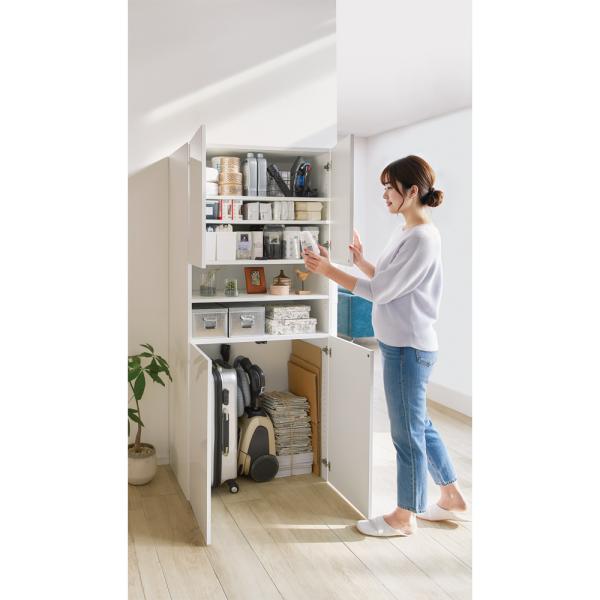 組立不要で光沢仕上げの快適収納庫 幅80奥行45cm