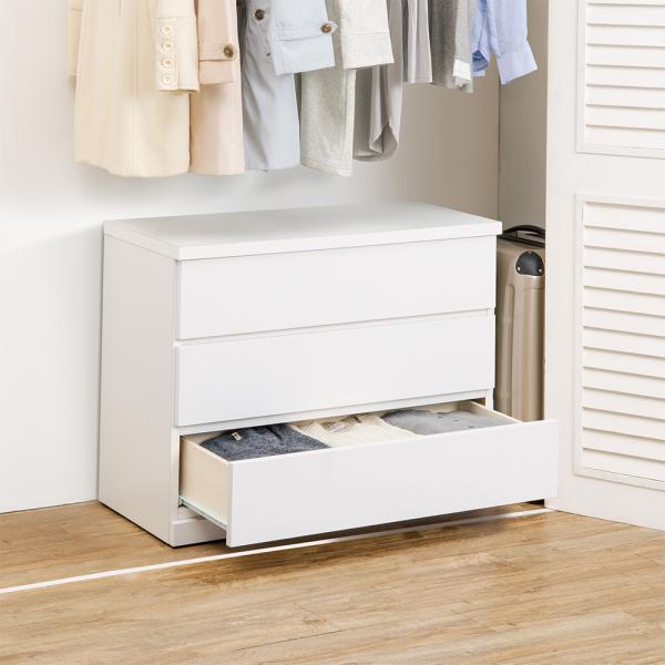 dinos（ディノス） 隠しキャスター付きチェスト 3段・高さ67cm幅80cm