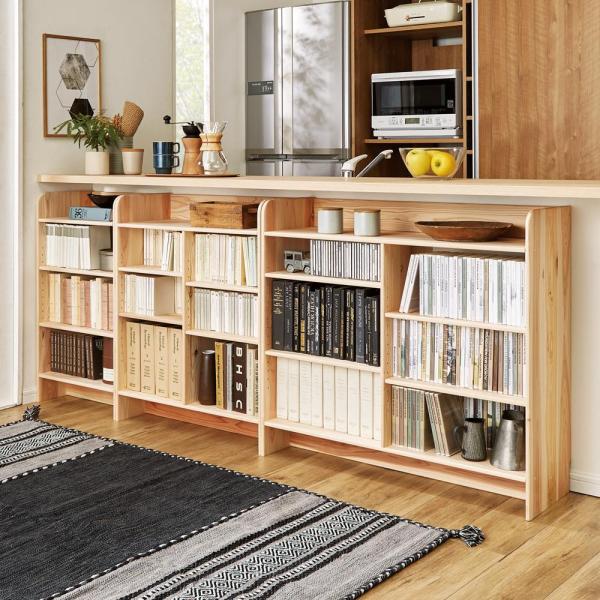 播磨の国からの贈り物 スタイリッシュ＆たっぷり収納頑丈本棚 幅74奥行31.5高さ89cm キッチン収納 キッチンカウンター下収納 ディノス dinos 人気 おしゃれ頑丈な国産杉を日本の職人の手で仕上げました■建材にも使われる国産杉を使用...