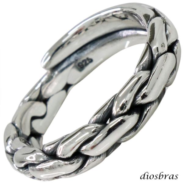 シルバーリング リング ハンドメイド ねじり 編み込み チェーン